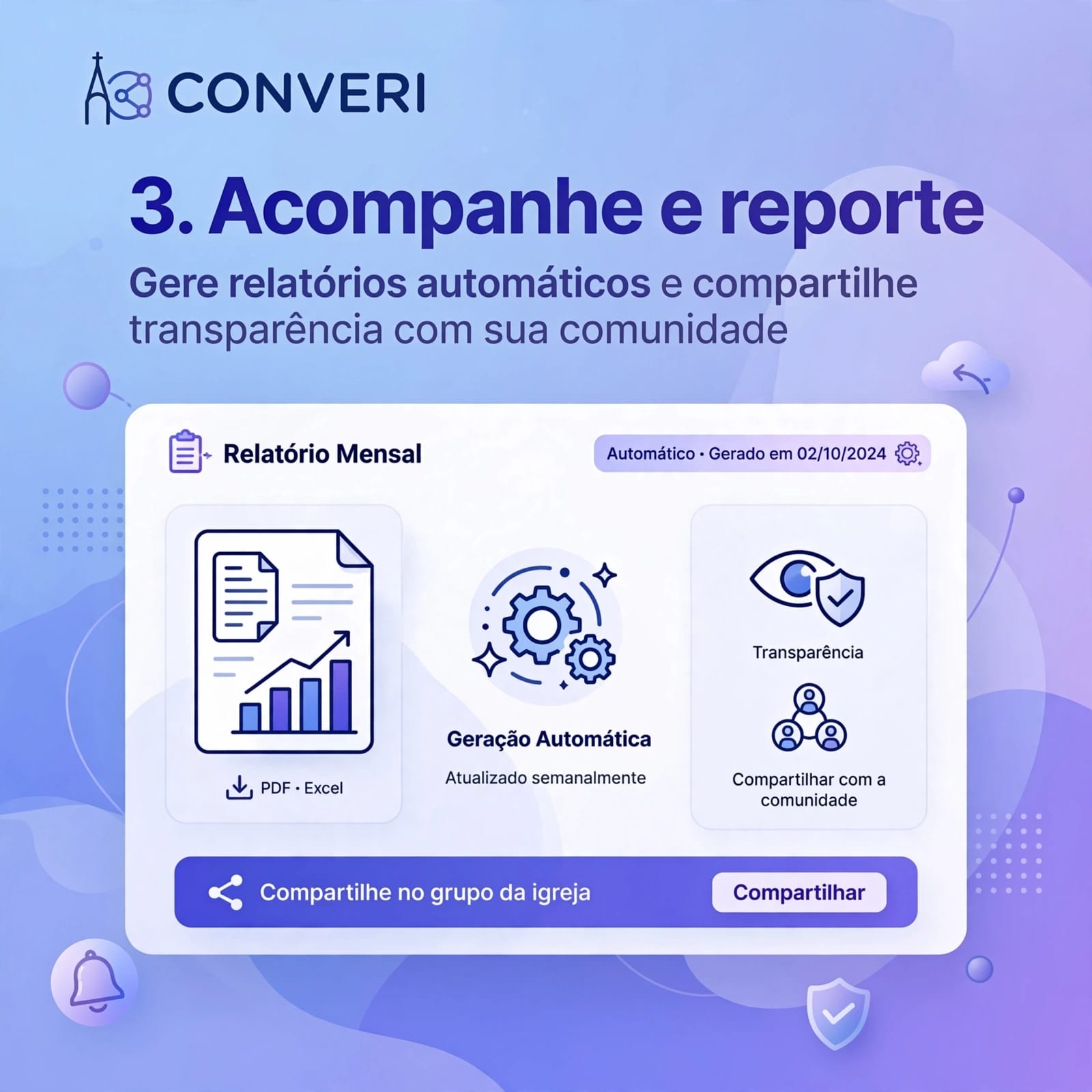 Acompanhe relatórios e fluxo de caixa da igreja no CONVERI
